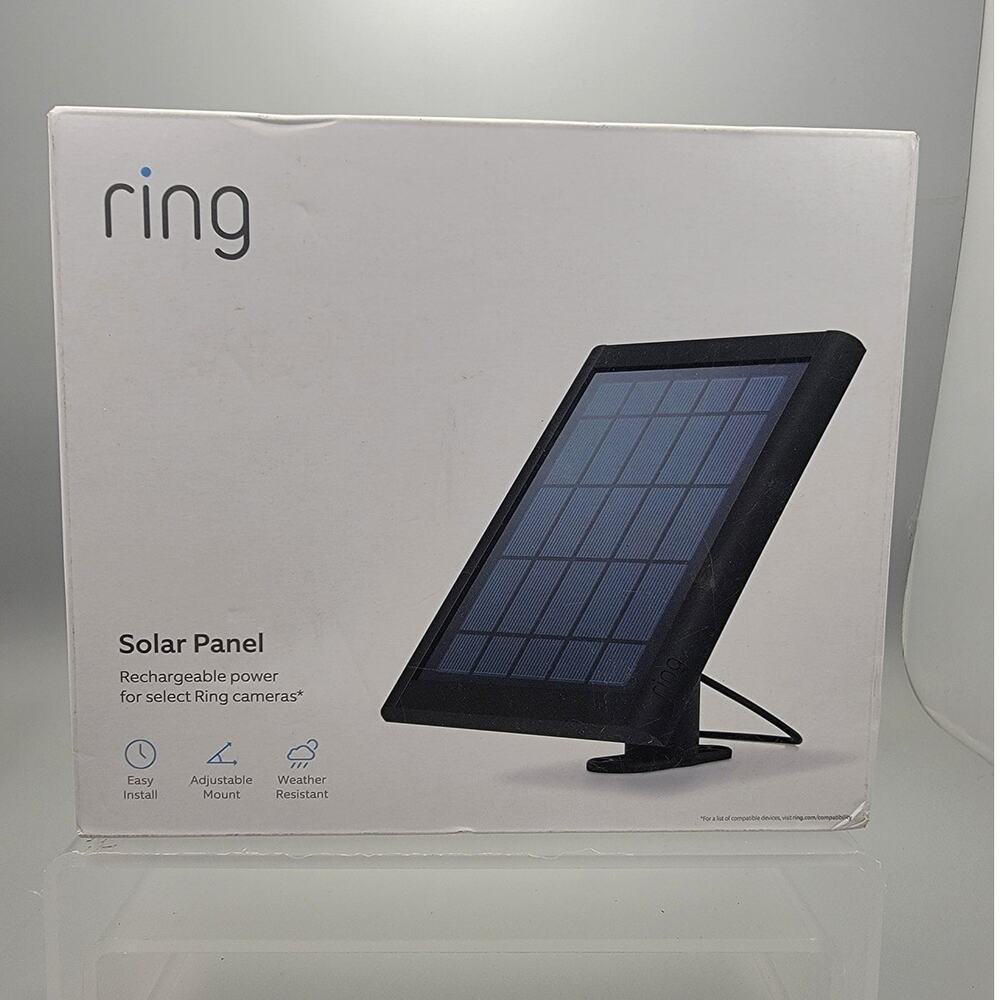 Ring Solar Panel Compatible with Spotlight Cam Battery & Stick Up Cam Battery BK